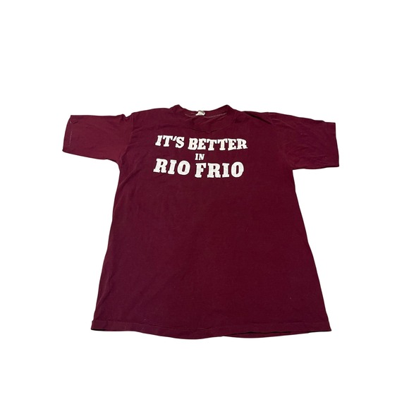 Velva Sheen Other - Vintage Velva Sheen Rio Frio Texas T-Shirt XL Maroon Single Stitch 50/50 Tee
